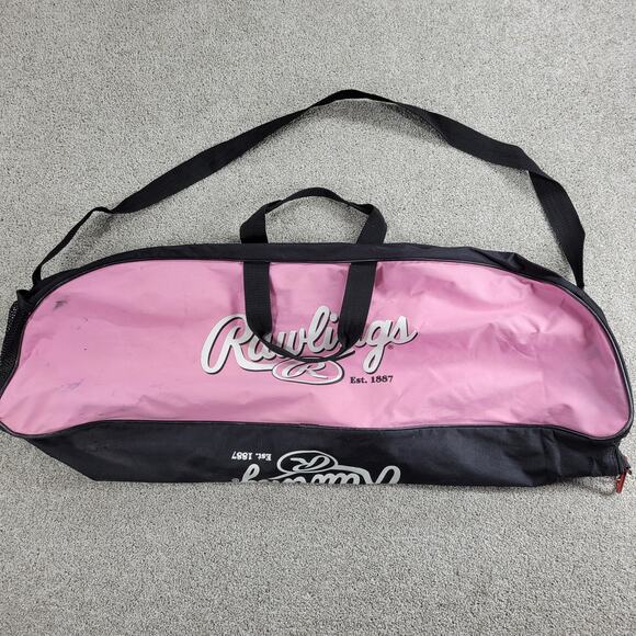 Rawlings Playmaker Softball Baseball Bat Helmet Equipment Duffle Bag Pink Black - Picture 5 of 15